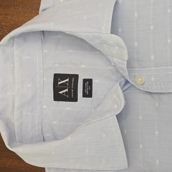 A/X ARMANI EXCHANGE Light Blue Men's M Shirt light Blue Long Sleeve - Picture 2 of 7